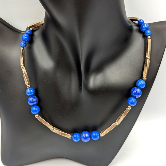 Vintage Lapis Lazuli Sterling Silver Necklace